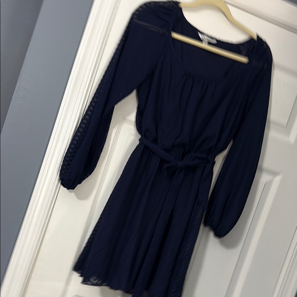 Speechless Dark Blue Long Sleeve Dress